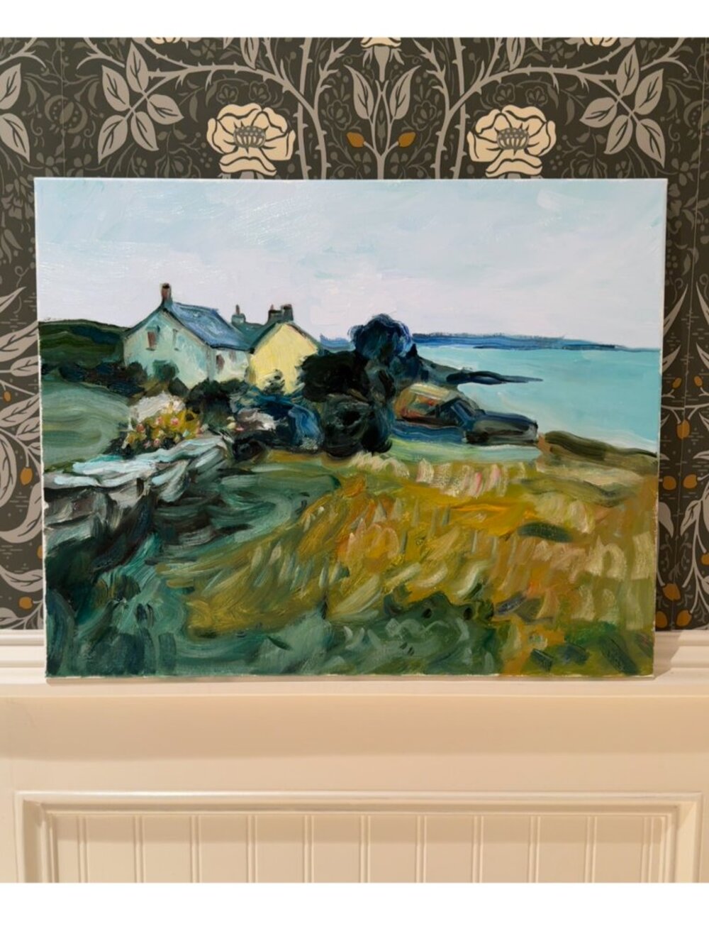 Original 20x16 Oil Painting - "Coastal Cottage" - Impressionist Landscape